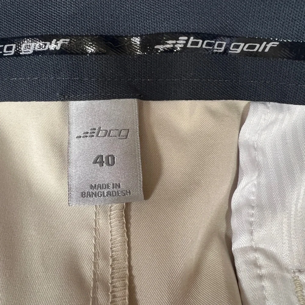 BCG Performance Golf Shorts Men 40 Tan Stretch Outdoors Gorpcore Country Club